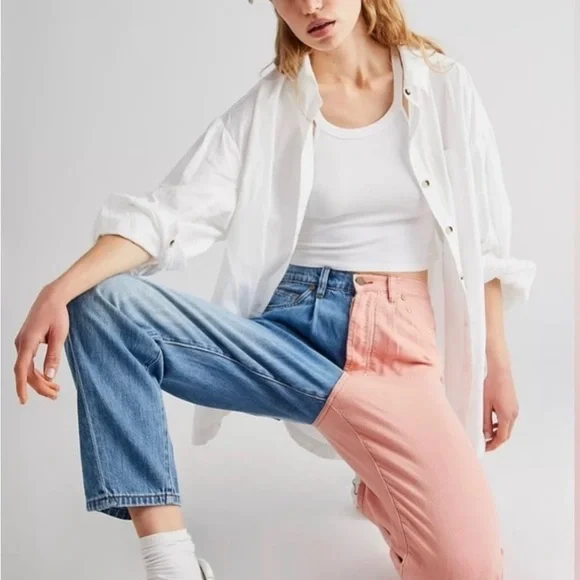 Sandrine Rose Free People Wide Leg Jeans Petal- NWT - Picture 4 of 15